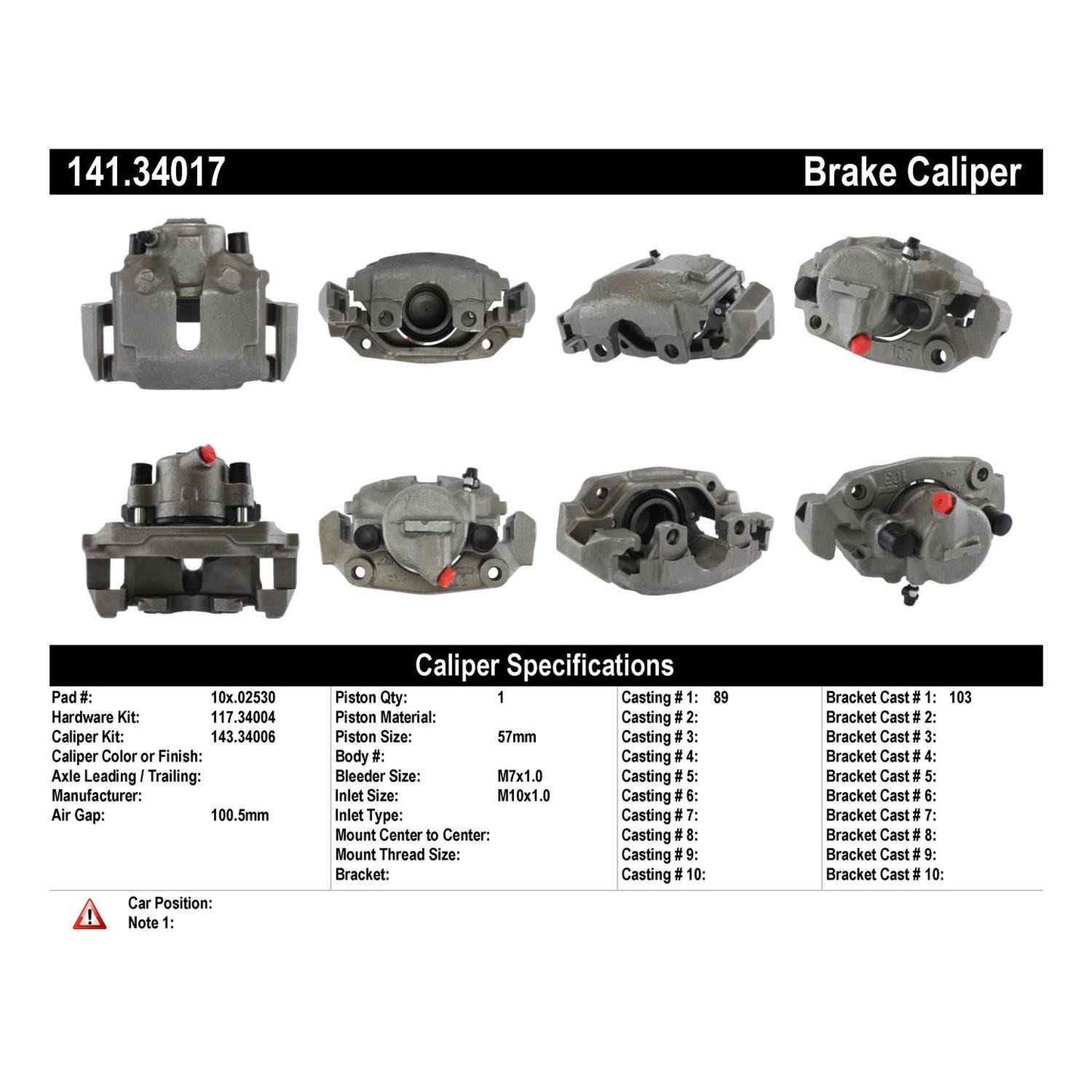 Stoptech Centric Semi-Loaded Brake Caliper - Front Right 141.34017