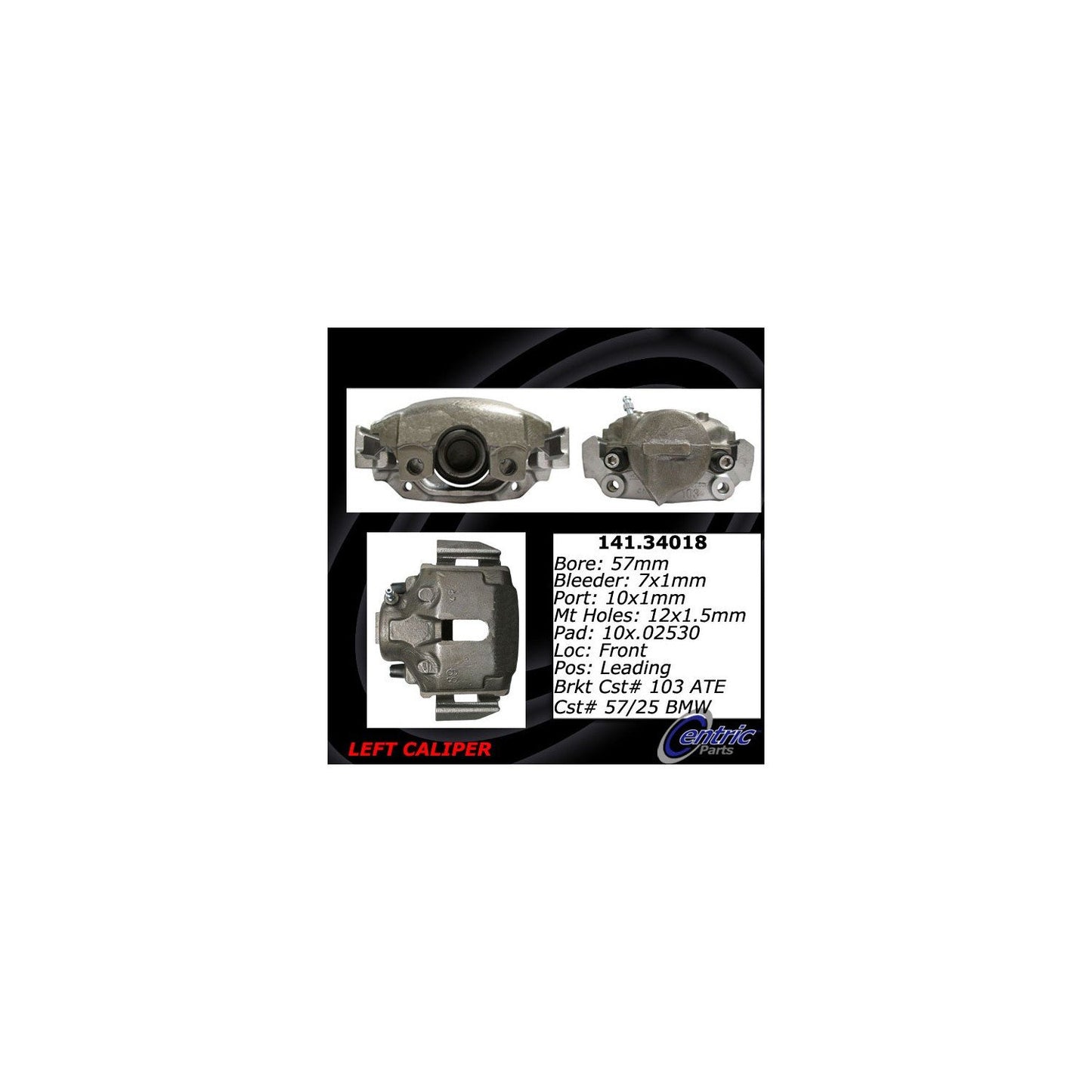 Stoptech Centric Semi-Loaded Brake Caliper - Front Left 141.34018