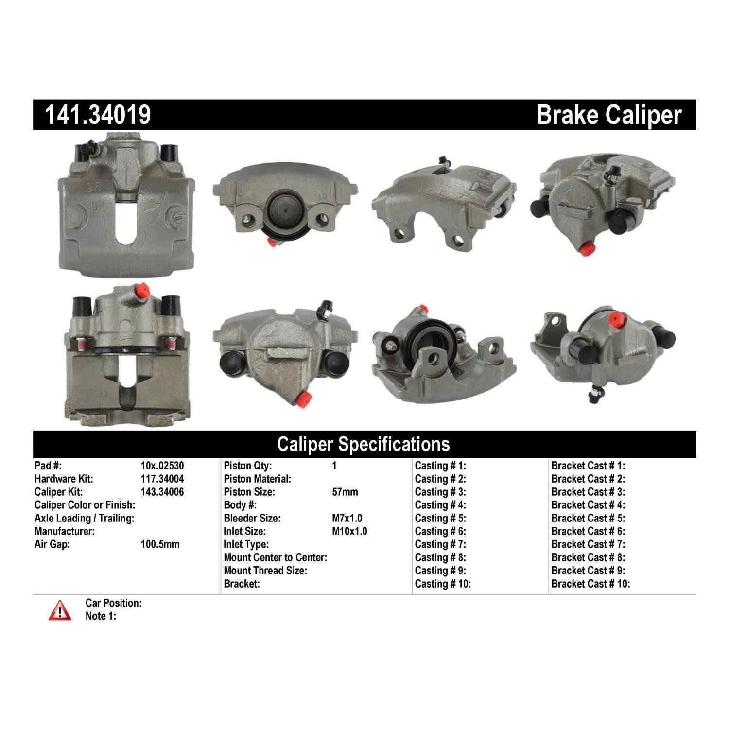 StopTech Semi-Loaded Brake Caliper 141.34019