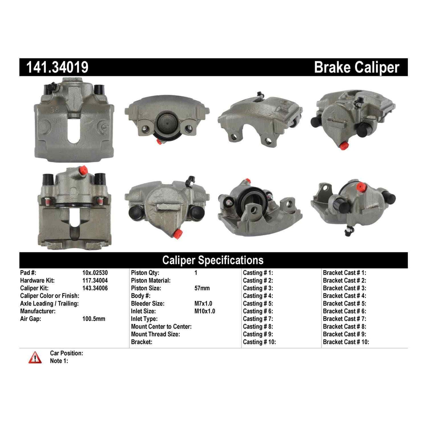 Centric Parts Disc Brake Caliper with anti-corrosion finish 141.34019