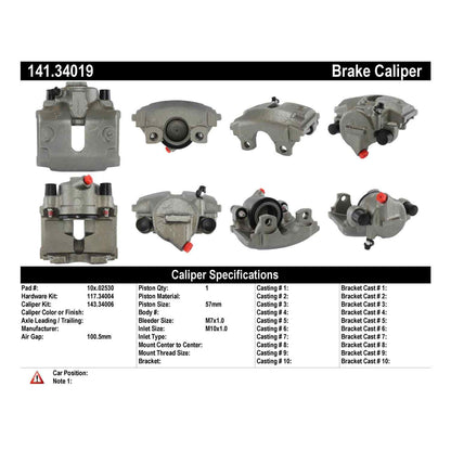 Centric Parts Semi-Loaded Brake Caliper 141.34019