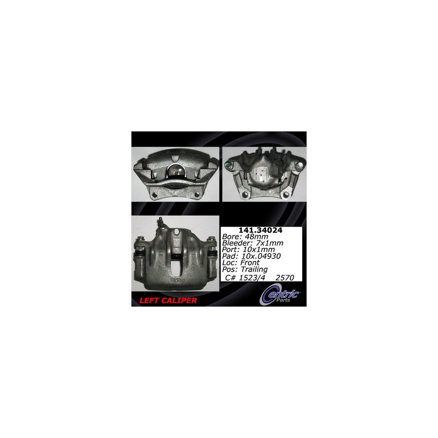 Centric Parts Disc Brake Caliper with anti-corrosion finish Part Number 141.34024