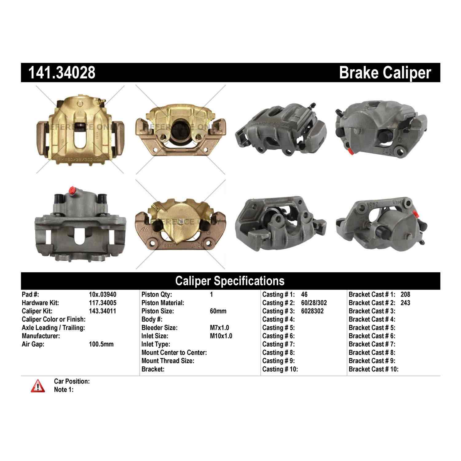 Centric Parts Semi-Loaded Brake Caliper 141.34028