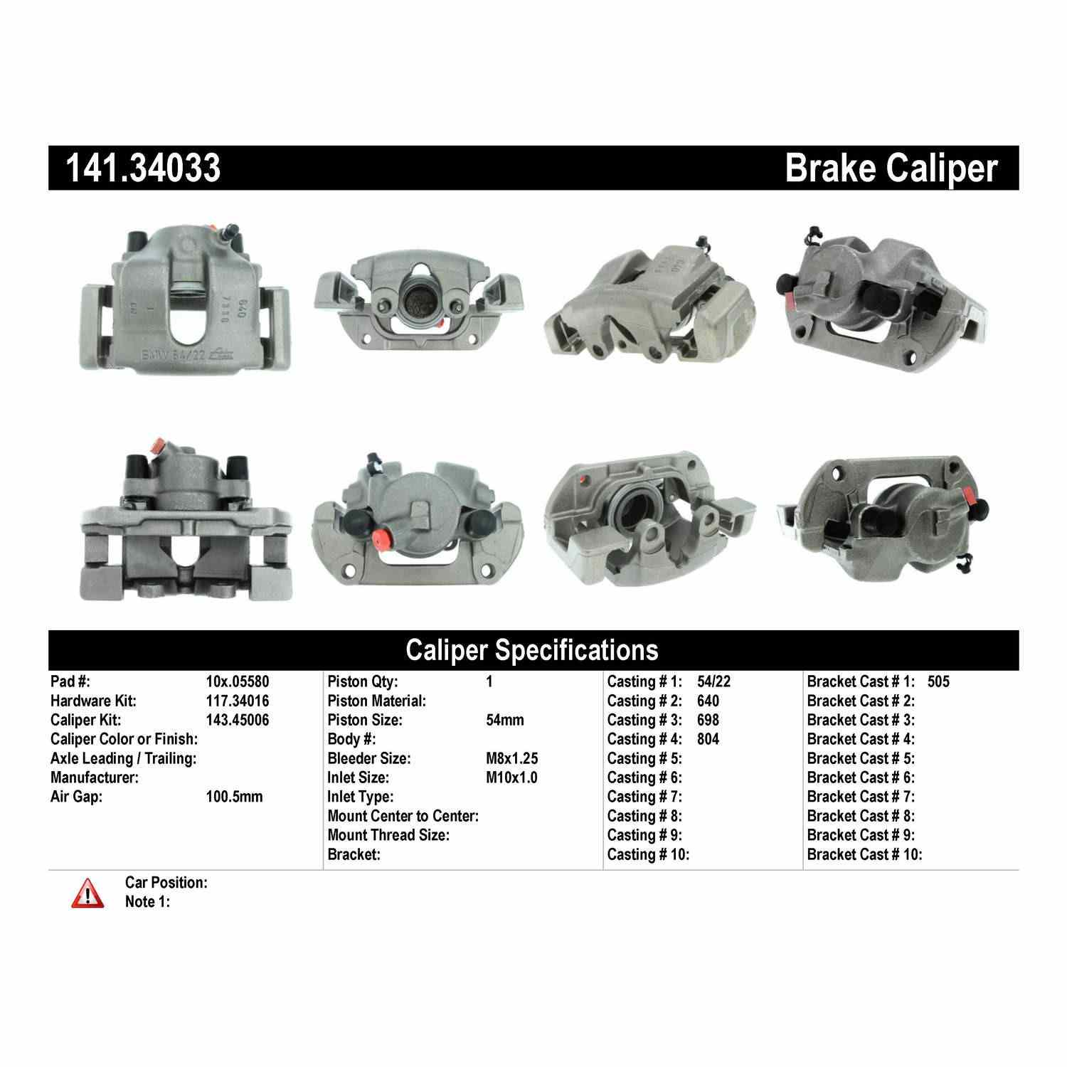 Stoptech Centric Semi-Loaded Brake Caliper - Front Right 141.34033