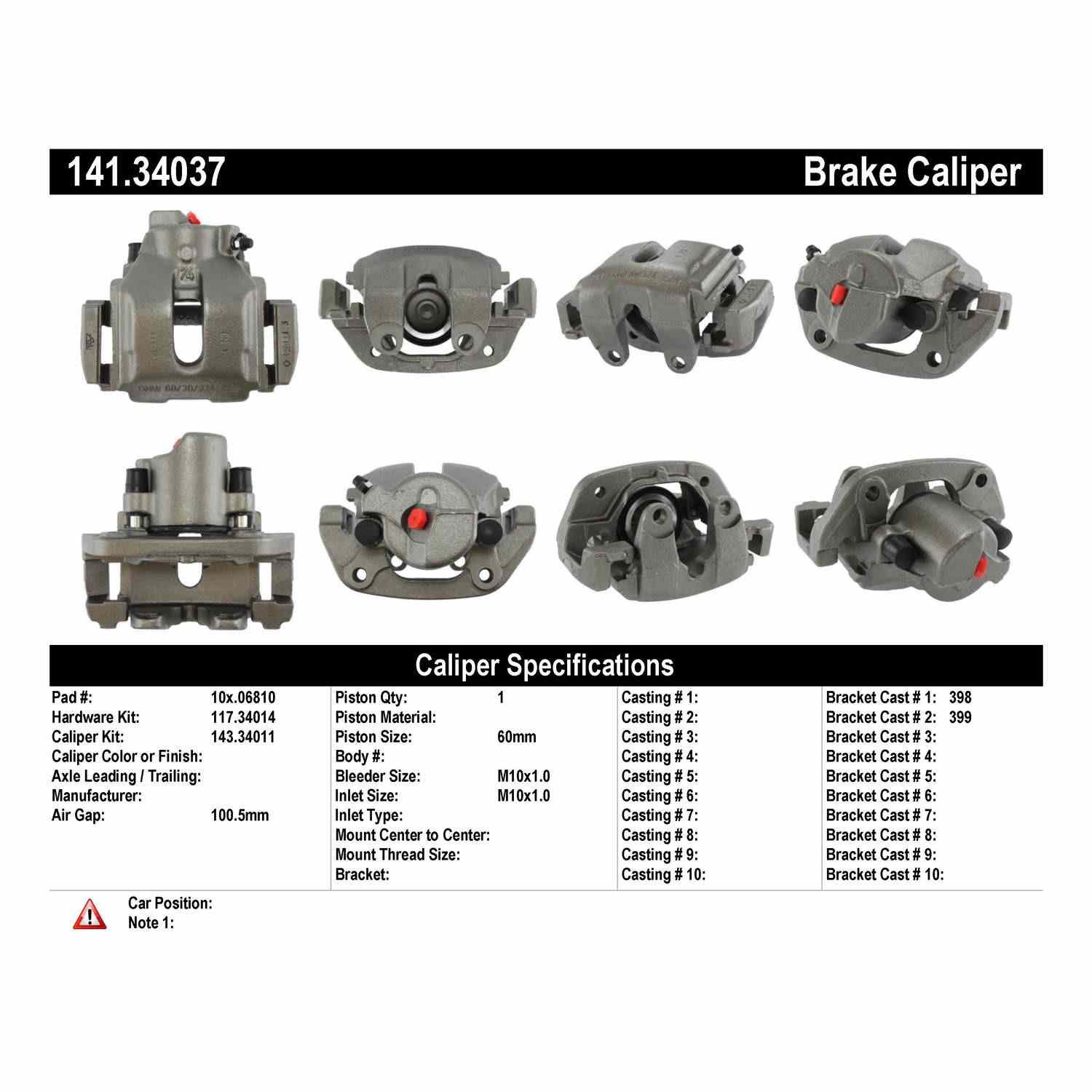 StopTech Semi-Loaded Brake Caliper 141.34037