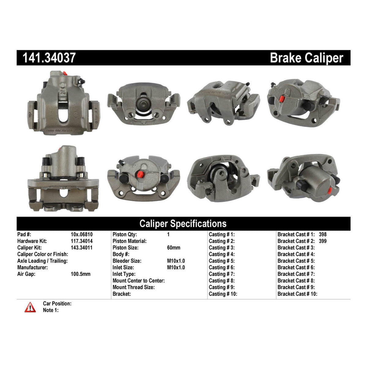 Centric Parts Disc Brake Caliper 141.34037