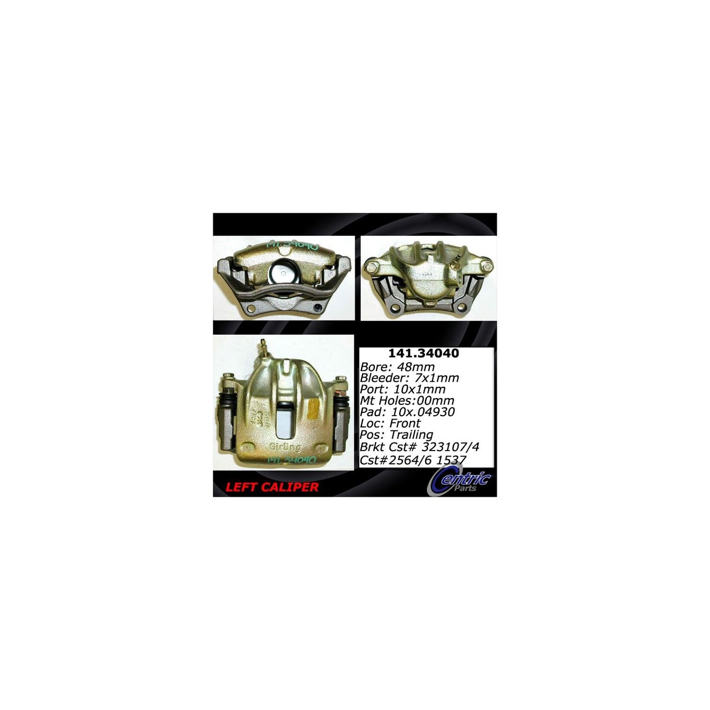 Centric Parts Semi-Loaded Brake Caliper 141.34040