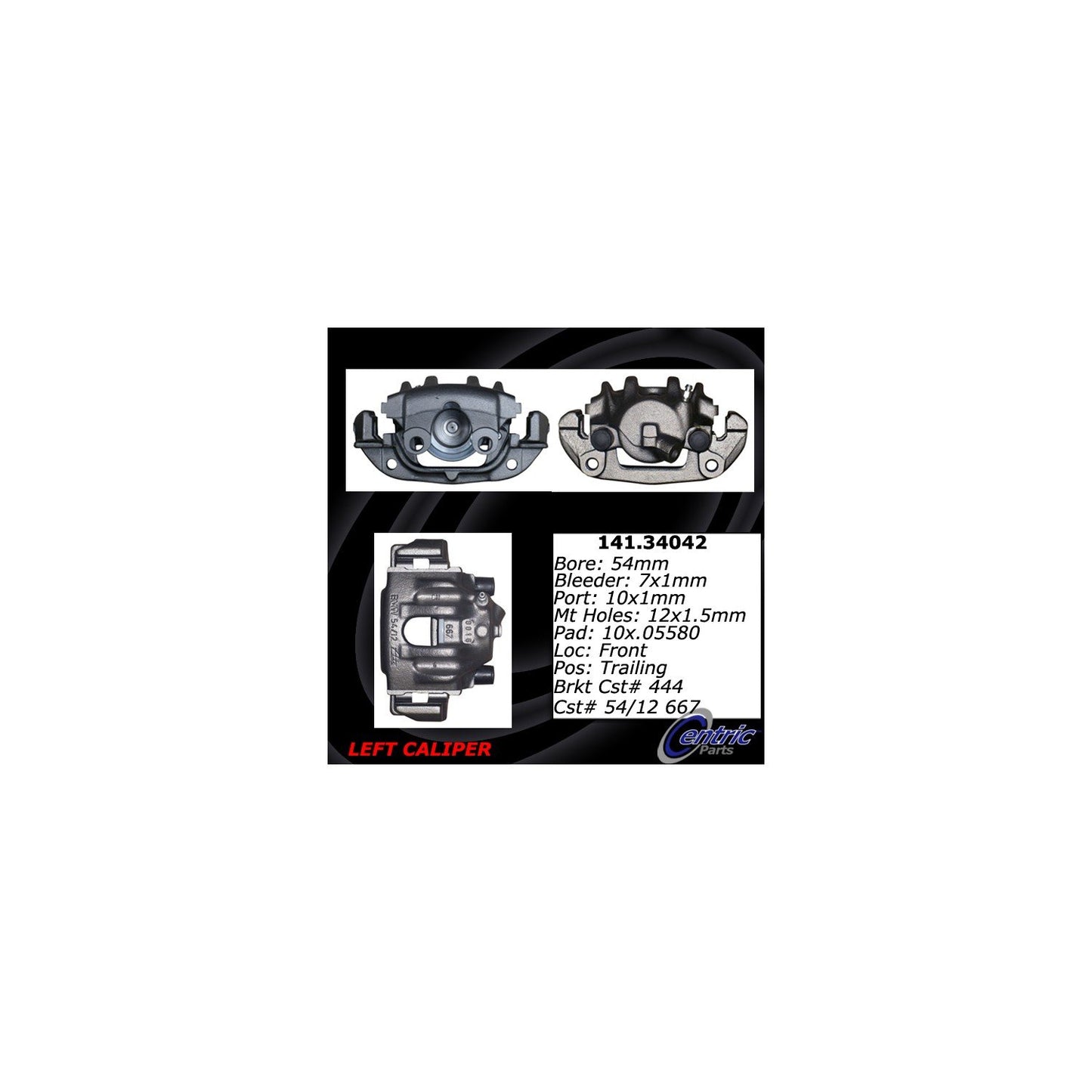Centric Parts Semi-Loaded Brake Caliper 141.34042
