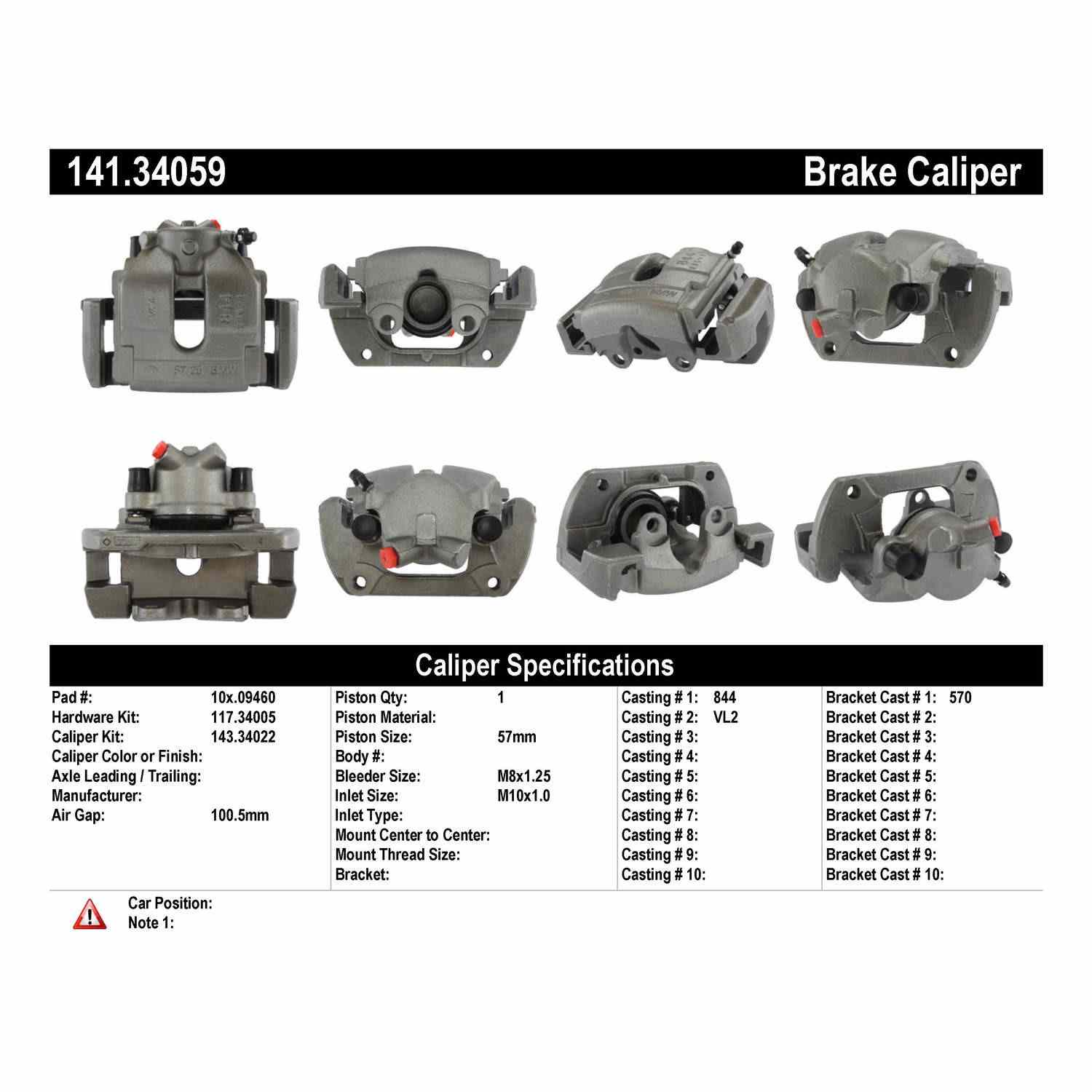 StopTech Semi-Loaded Brake Caliper 141.34059