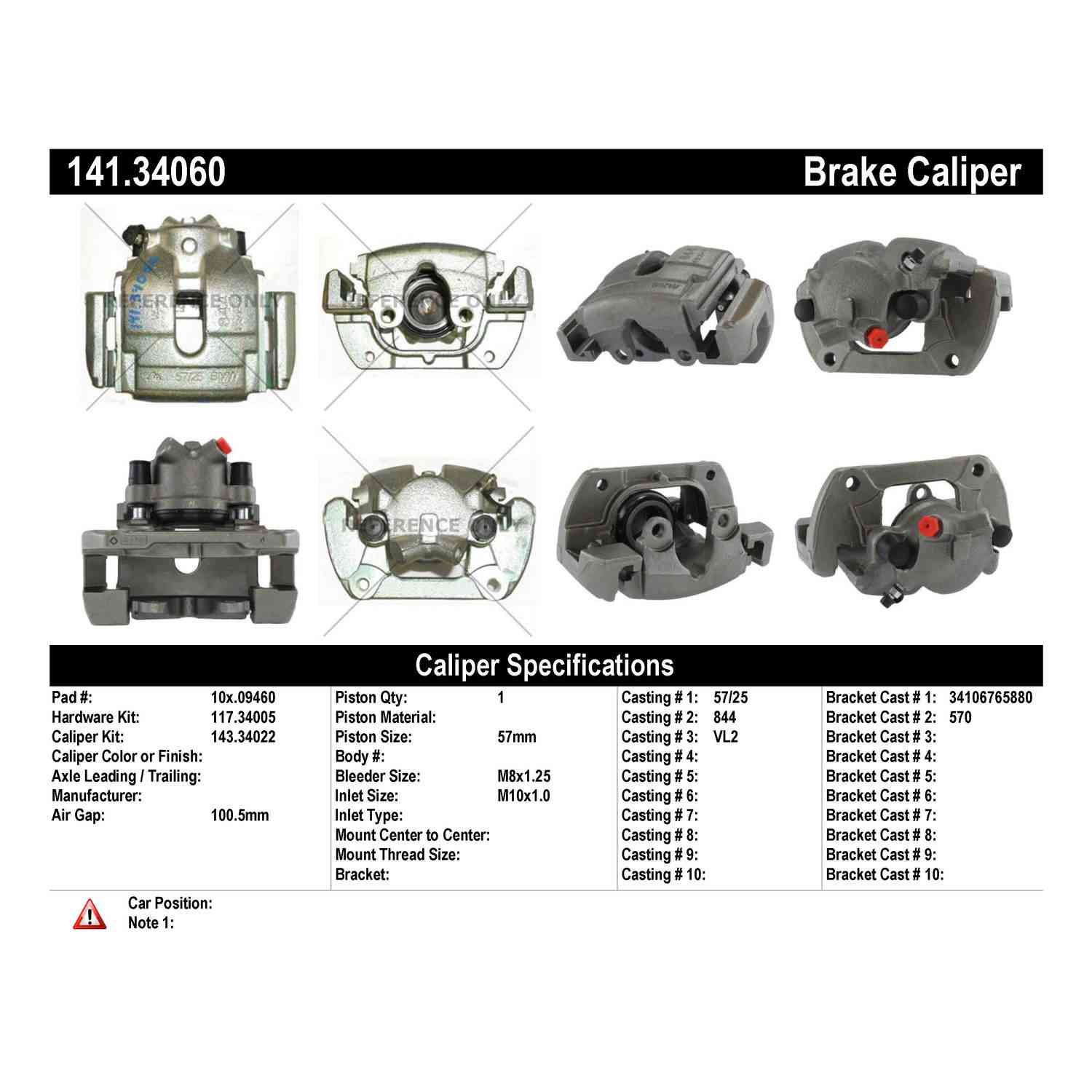 Centric Parts Semi-Loaded Brake Caliper 141.34060