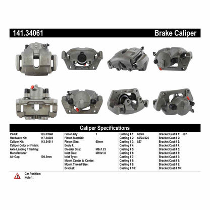 Stoptech Centric 01-06 BMW M3 Semi Loaded Front Right Rebuilt Caliper 141.34061