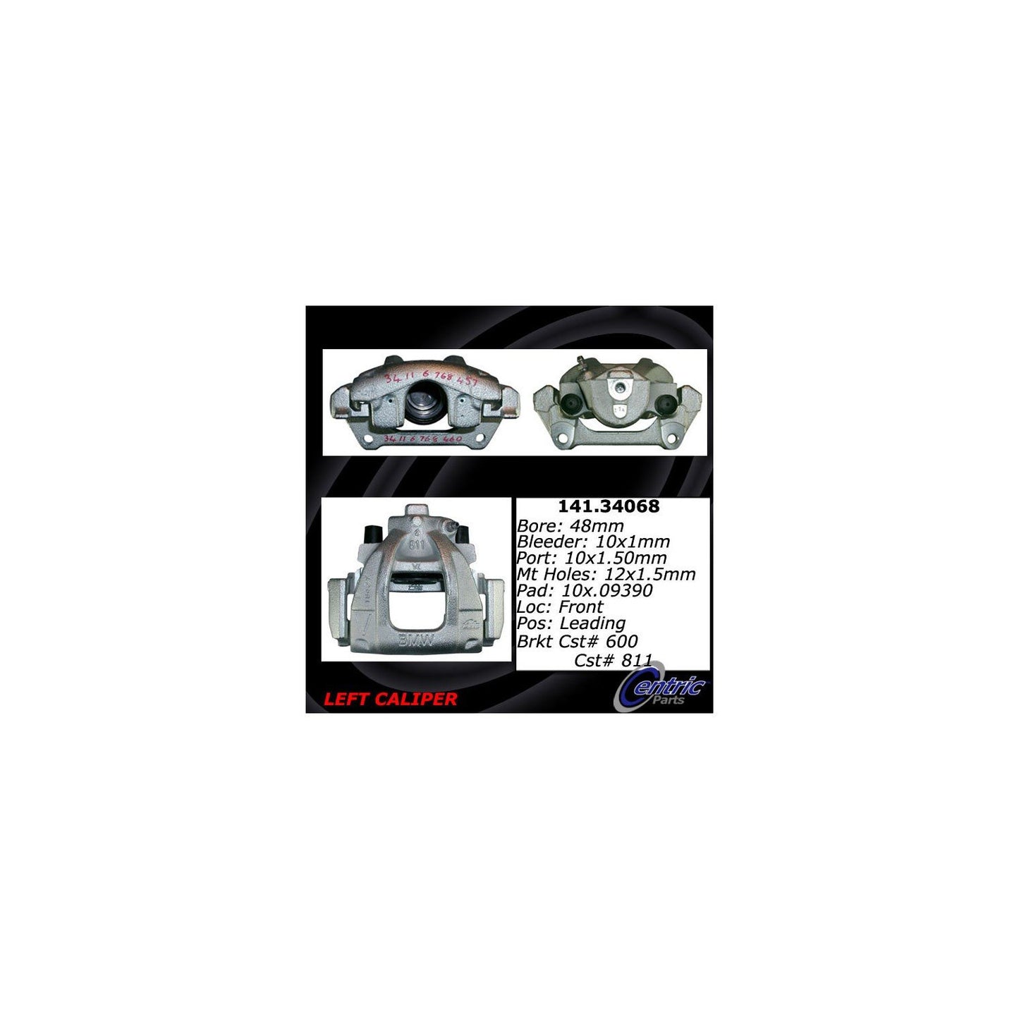 Centric Parts Disc Brake Caliper with anti-corrosion finish 141.34068