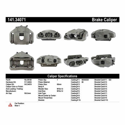 Centric Parts Semi-Loaded Brake Caliper 141.34071