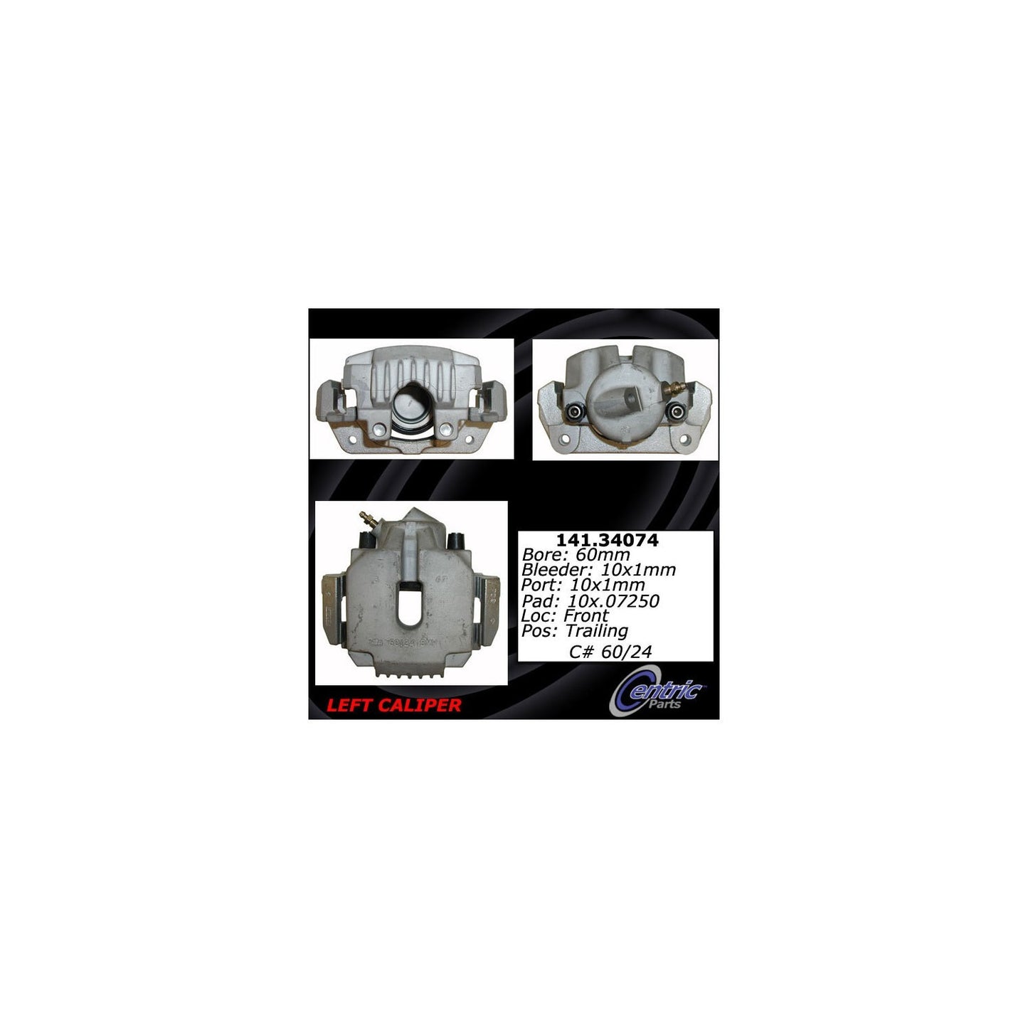 Centric Parts Disc Brake Caliper with anti‑corrosion finish Part Number 141.34074
