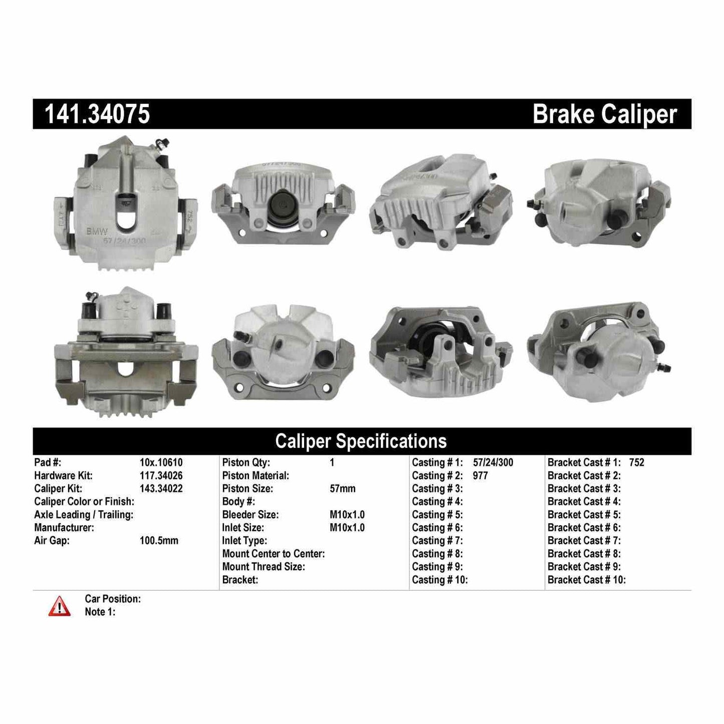 Stoptech Centric Semi-Loaded Brake Caliper - Front Right 141.34075