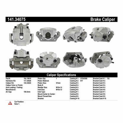 Stoptech Centric Semi-Loaded Brake Caliper - Front Right 141.34075