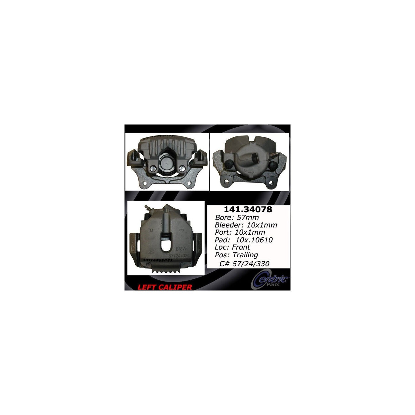 Stoptech Centric Semi-Loaded Brake Caliper - Front Left 141.34078