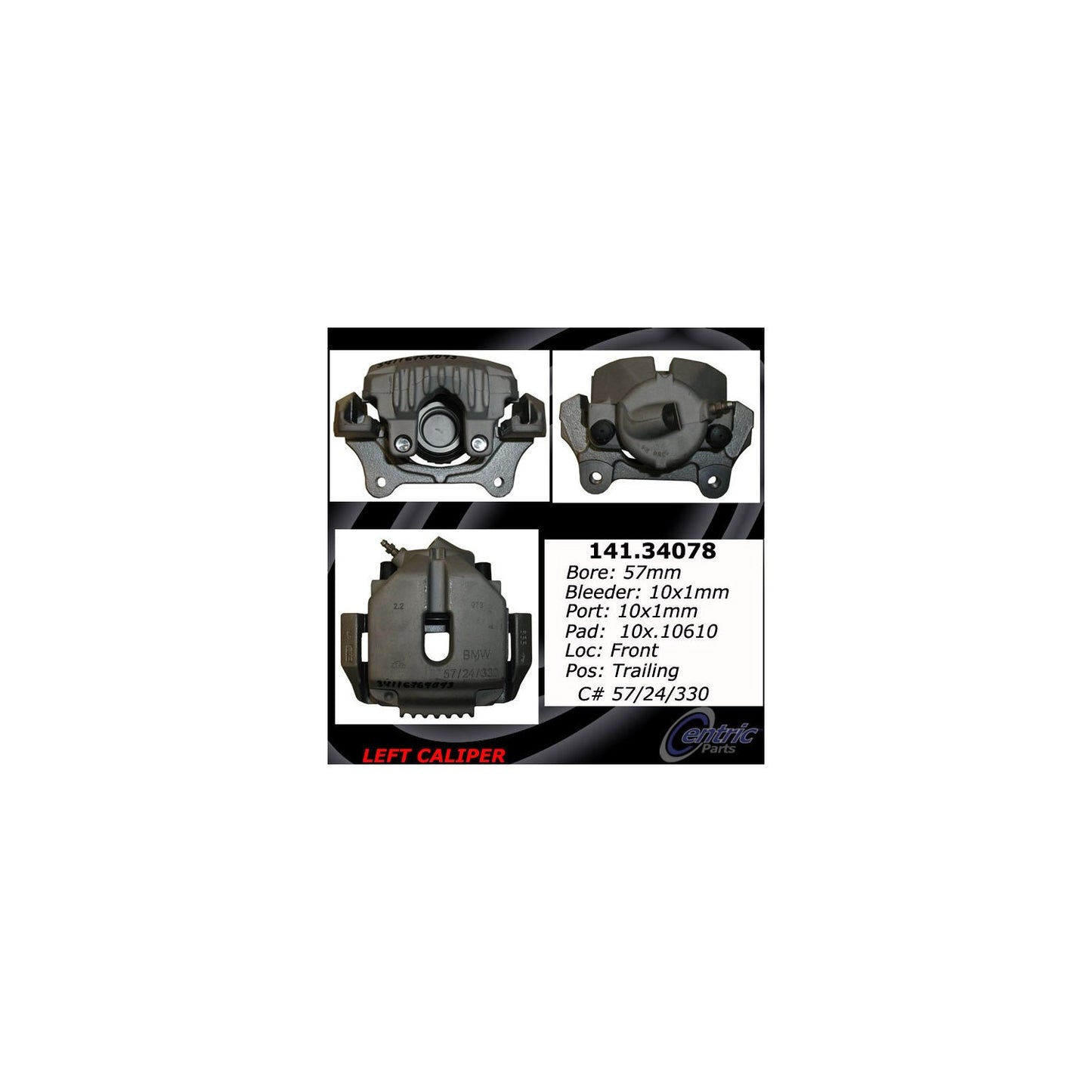 Stoptech Centric Semi-Loaded Brake Caliper - Front Left 141.34078