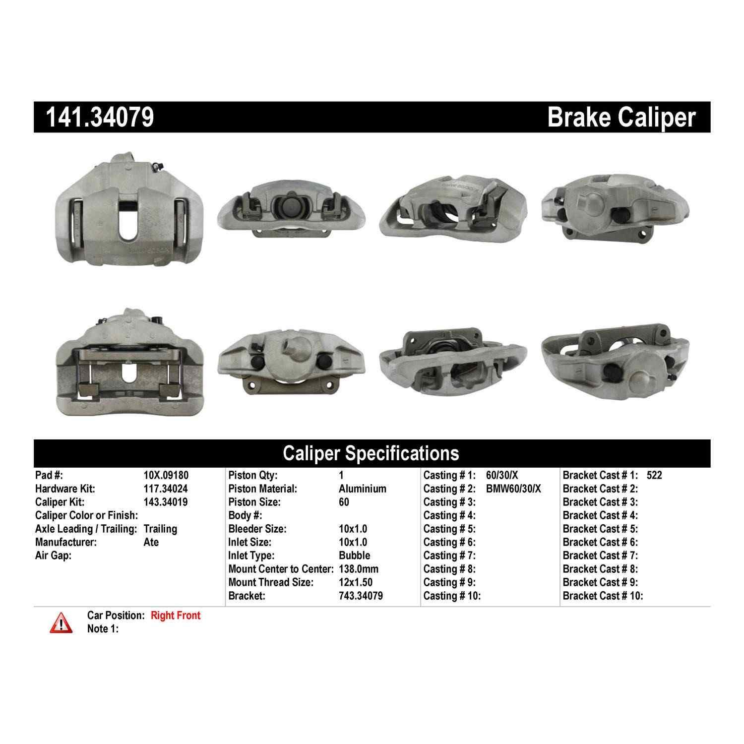 StopTech Semi-Loaded Brake Caliper 141.34079