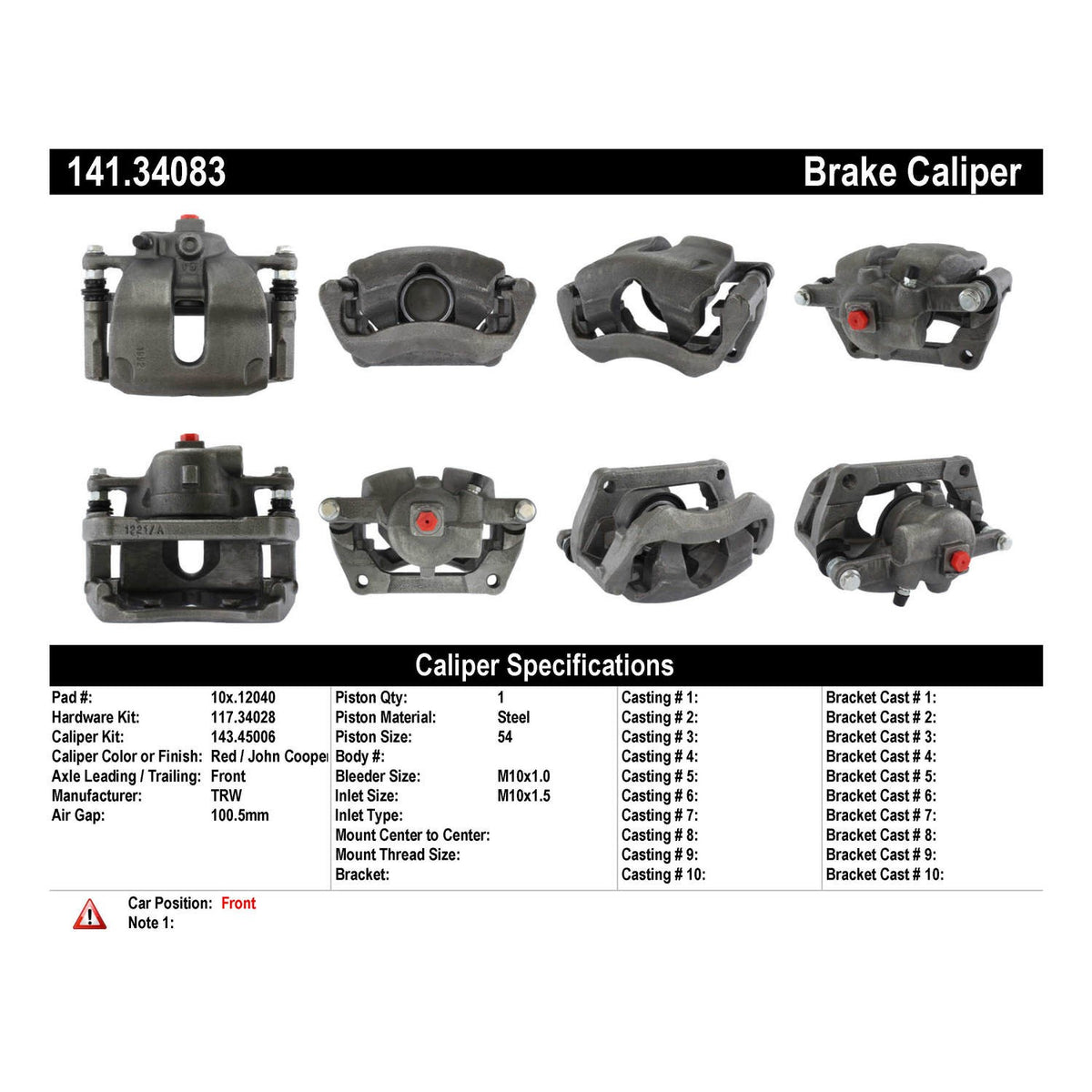 Centric Parts Disc Brake Caliper with anti-corrosion finish