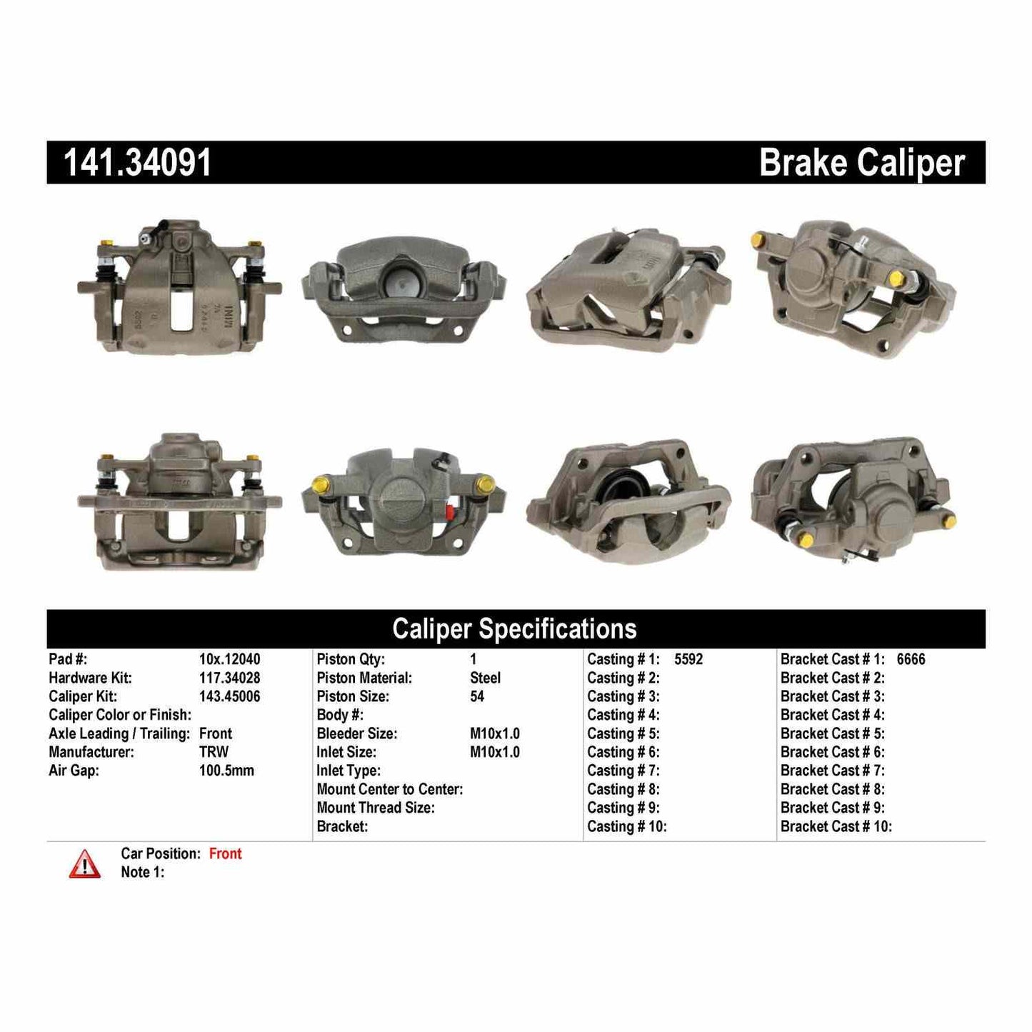 Centric Parts Disc Brake Caliper with anti-corrosion finish
