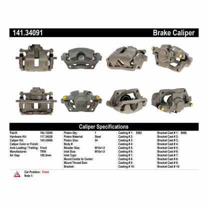 Centric Parts Disc Brake Caliper with anti-corrosion finish
