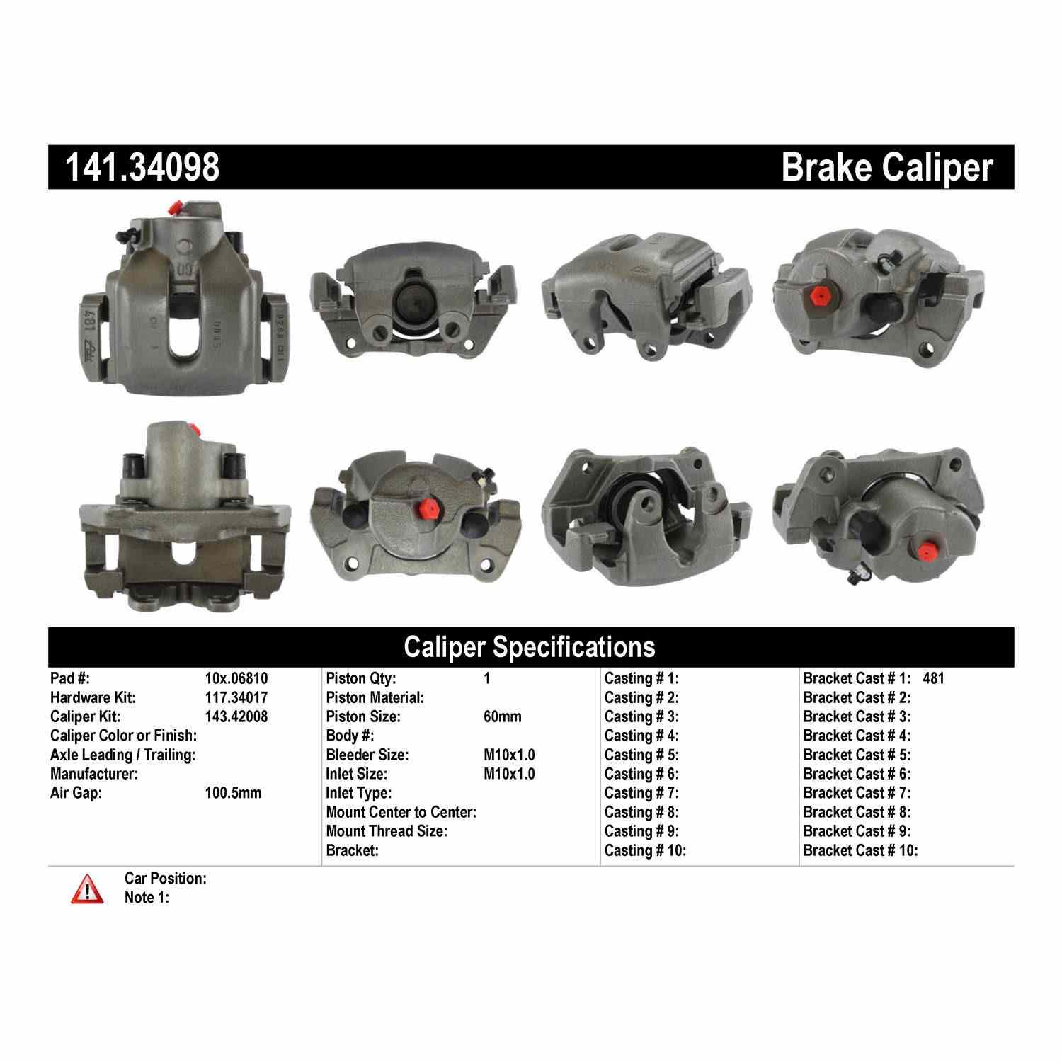 StopTech Semi-Loaded Brake Caliper 141.34098