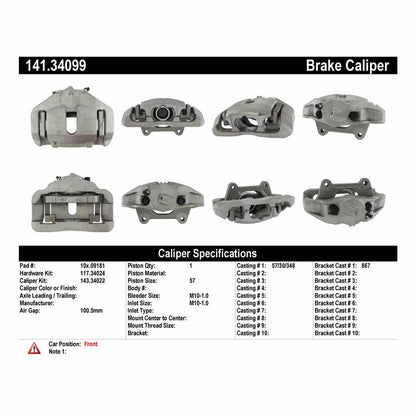 Centric Parts Semi-Loaded Brake Caliper 141.34099