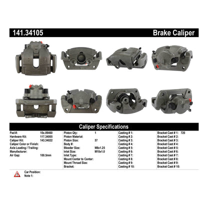 Centric Parts Disc Brake Caliper with anti-corrosion finish