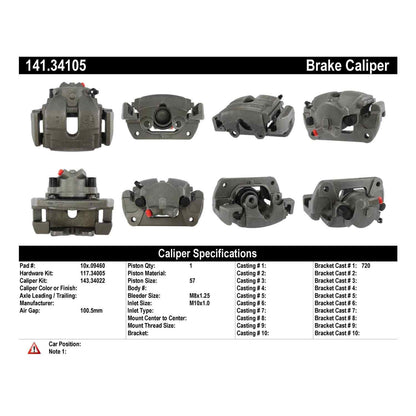 Centric Parts Disc Brake Caliper with anti-corrosion finish