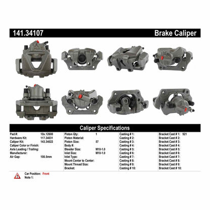 Centric Parts Disc Brake Caliper with anti-corrosion finish