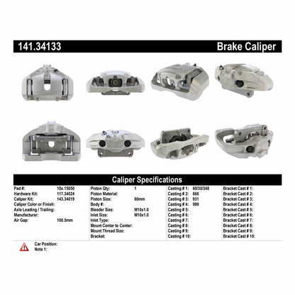 Centric Parts Semi-Loaded Brake Caliper 141.34133