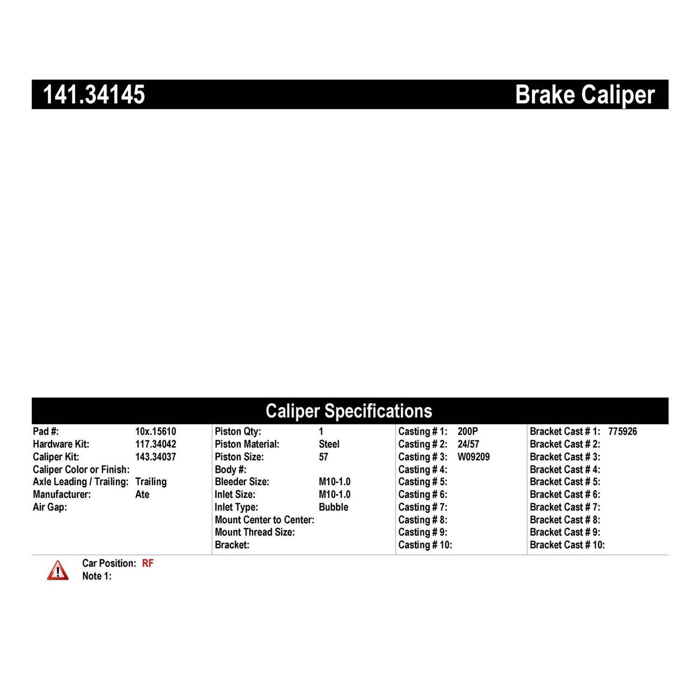 Stoptech Centric 13-18 BMW 320i (Incl. xDrive) Semi-Loaded Front Right Brake Caliper 141.34145