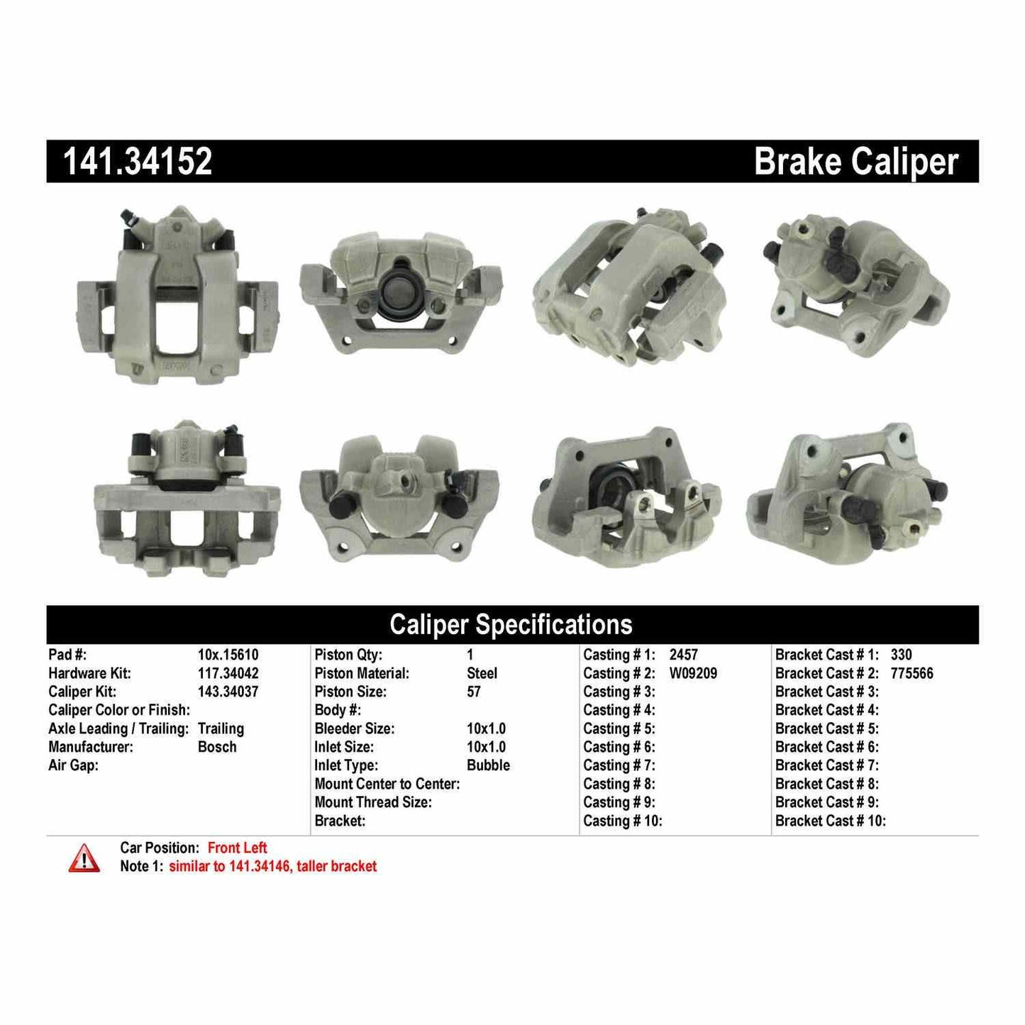 Centric Parts Disc Brake Caliper with anti-corrosion finish