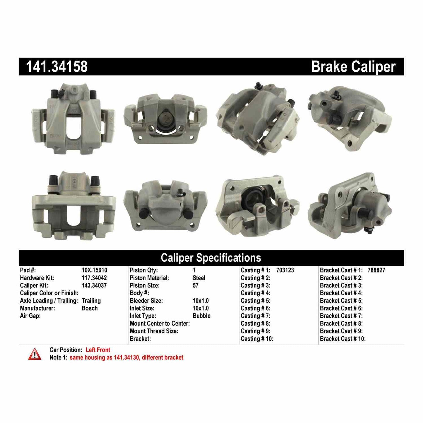 Centric Parts Disc Brake Caliper with anti‑corrosion finish for reliable braking