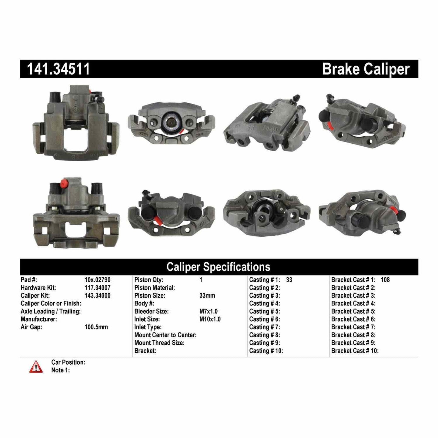 Centric Parts Disc Brake Caliper with anti-corrosion finish