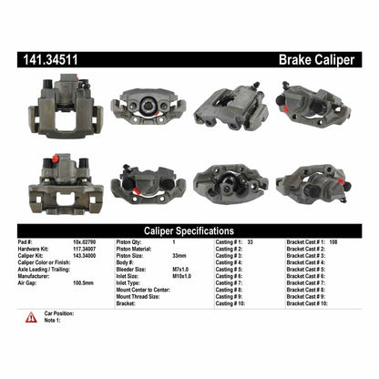 Centric Parts Disc Brake Caliper with anti-corrosion finish