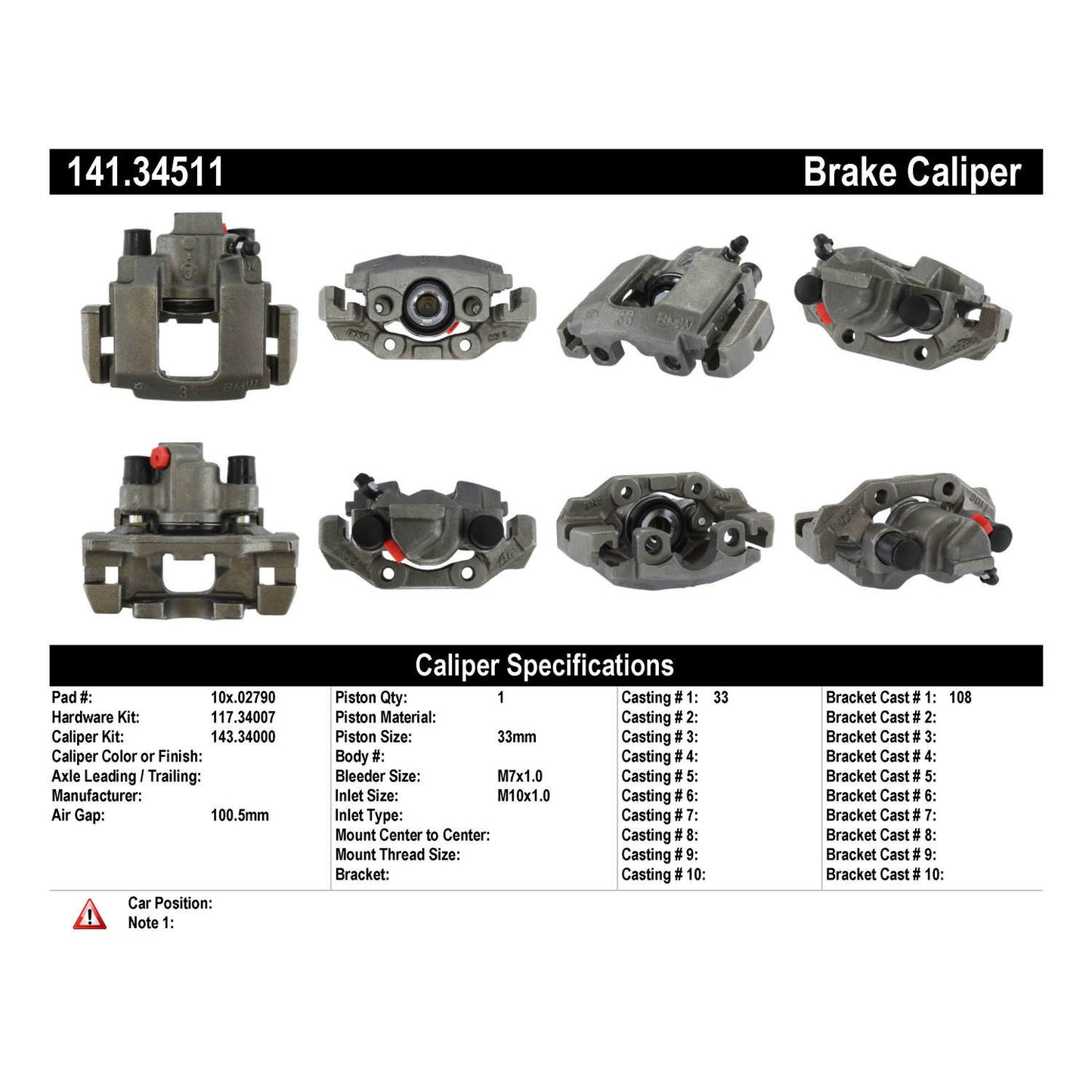 StopTech Semi-Loaded Brake Caliper 141.34511