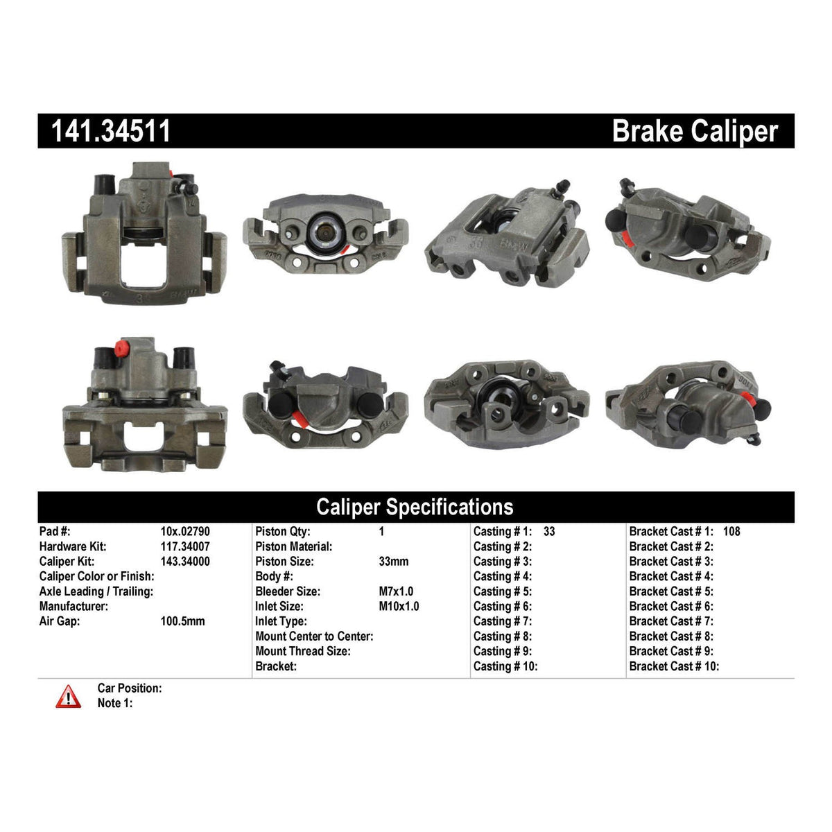 StopTech Semi-Loaded Brake Caliper 141.34511