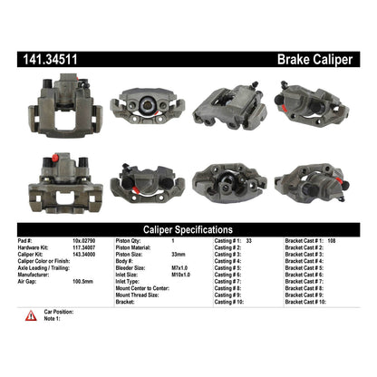 StopTech Semi-Loaded Brake Caliper 141.34511