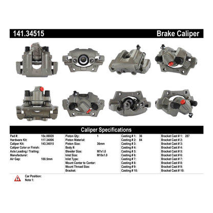 Centric Parts Semi-Loaded Brake Caliper 141.34515