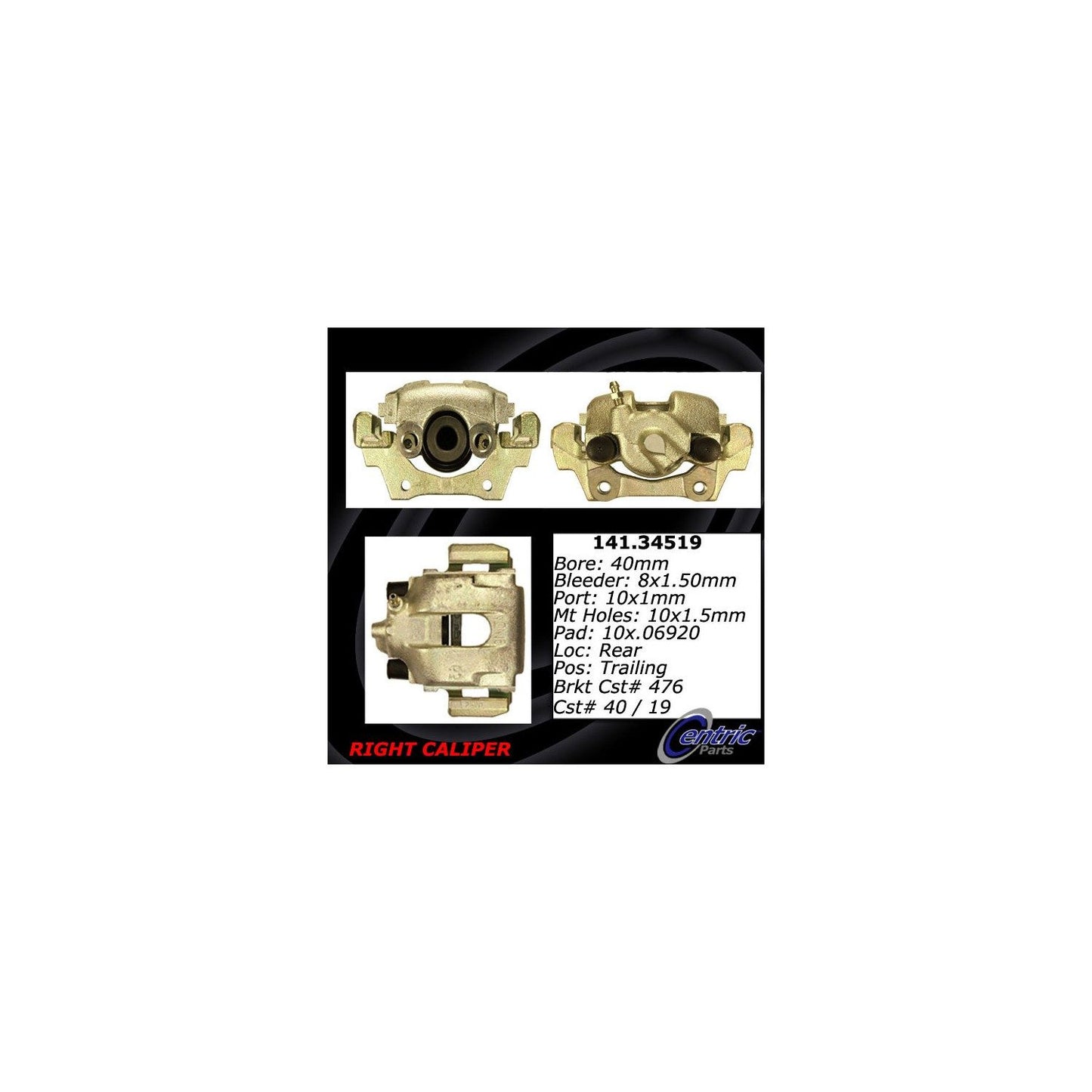 Centric Parts Disc Brake Caliper Semi-Loaded with Anti-Corrosion Finish for 2005-2001 BMW 320i, 323i 2000-1999 141.34519