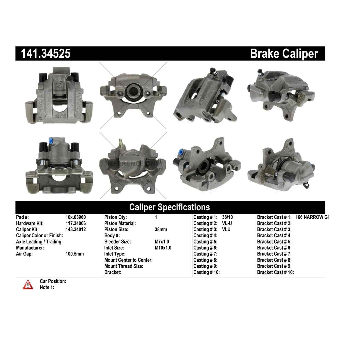 Stoptech Centric Semi-Loaded Brake Caliper - Rear Right 141.34525