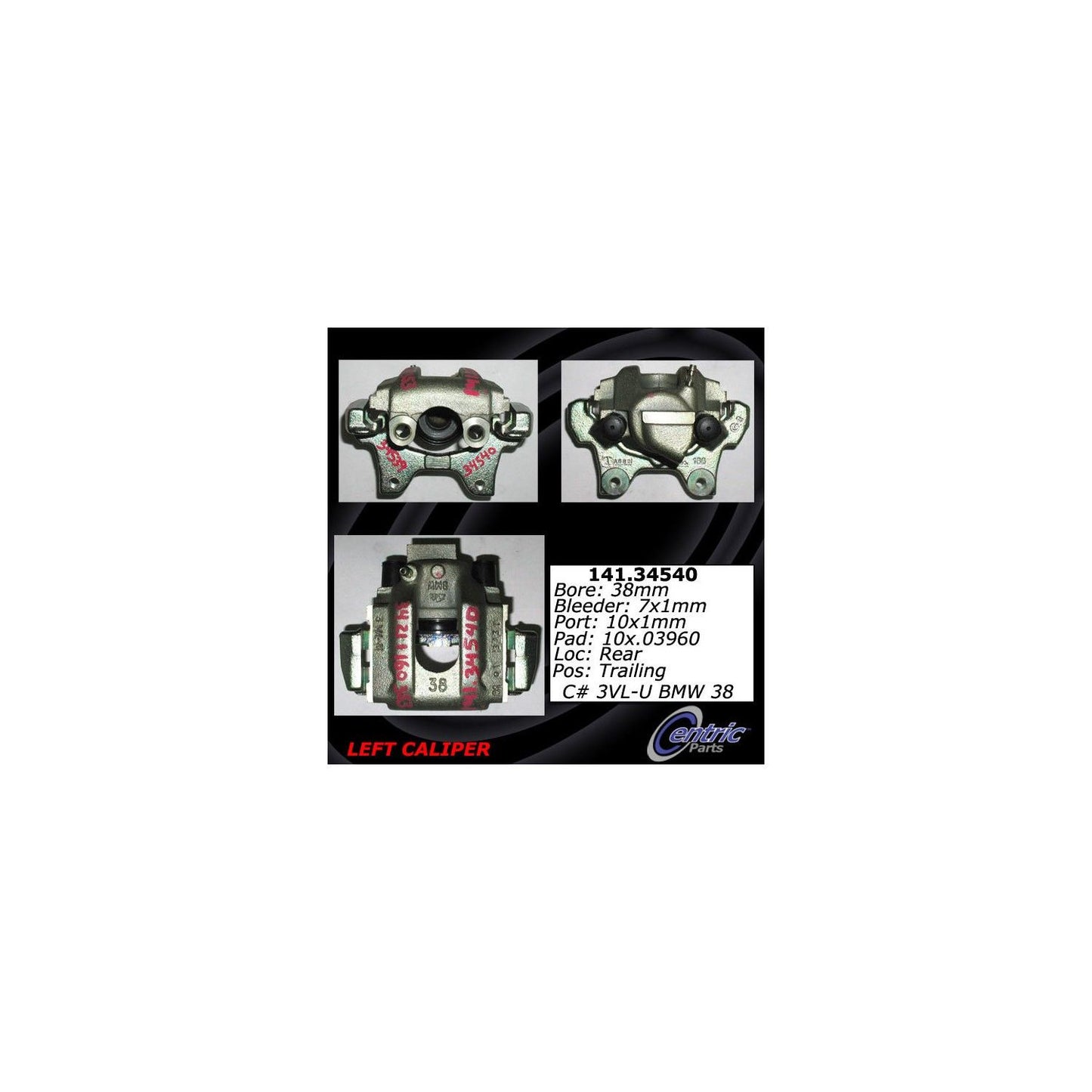 Stoptech Centric Semi-Loaded Brake Caliper - Rear Left 141.34540