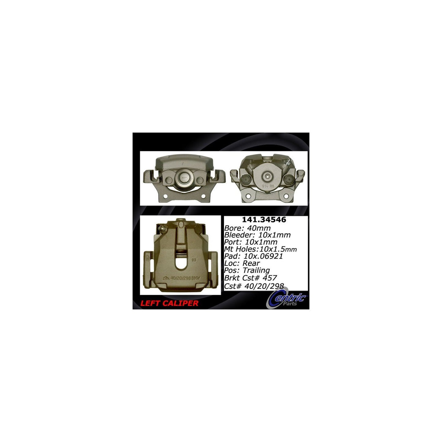 Stoptech Centric Semi-Loaded Brake Caliper - Rear Left 141.34546