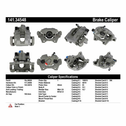 Centric Parts Semi-Loaded Brake Caliper 141.34548