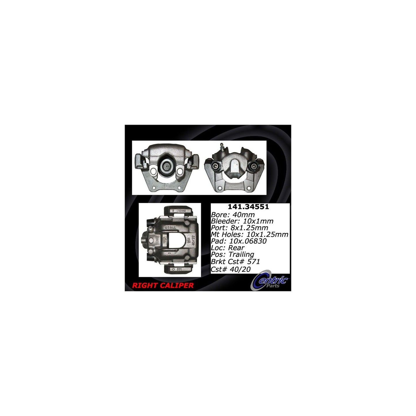 Centric Parts Semi-Loaded Brake Caliper 141.34551