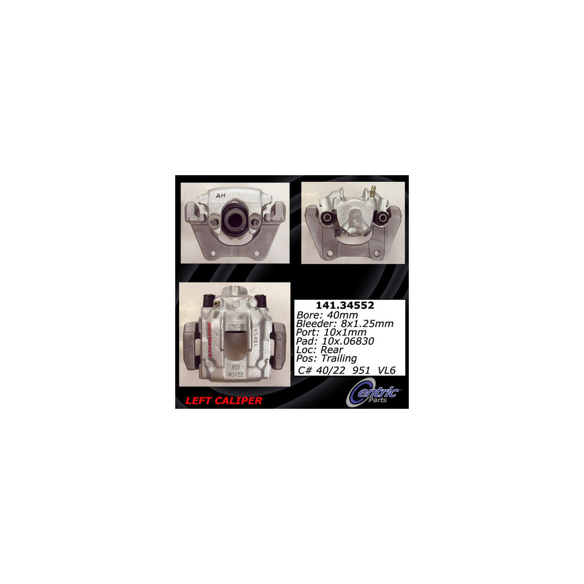 Centric Parts Semi-Loaded Brake Caliper 141.34552