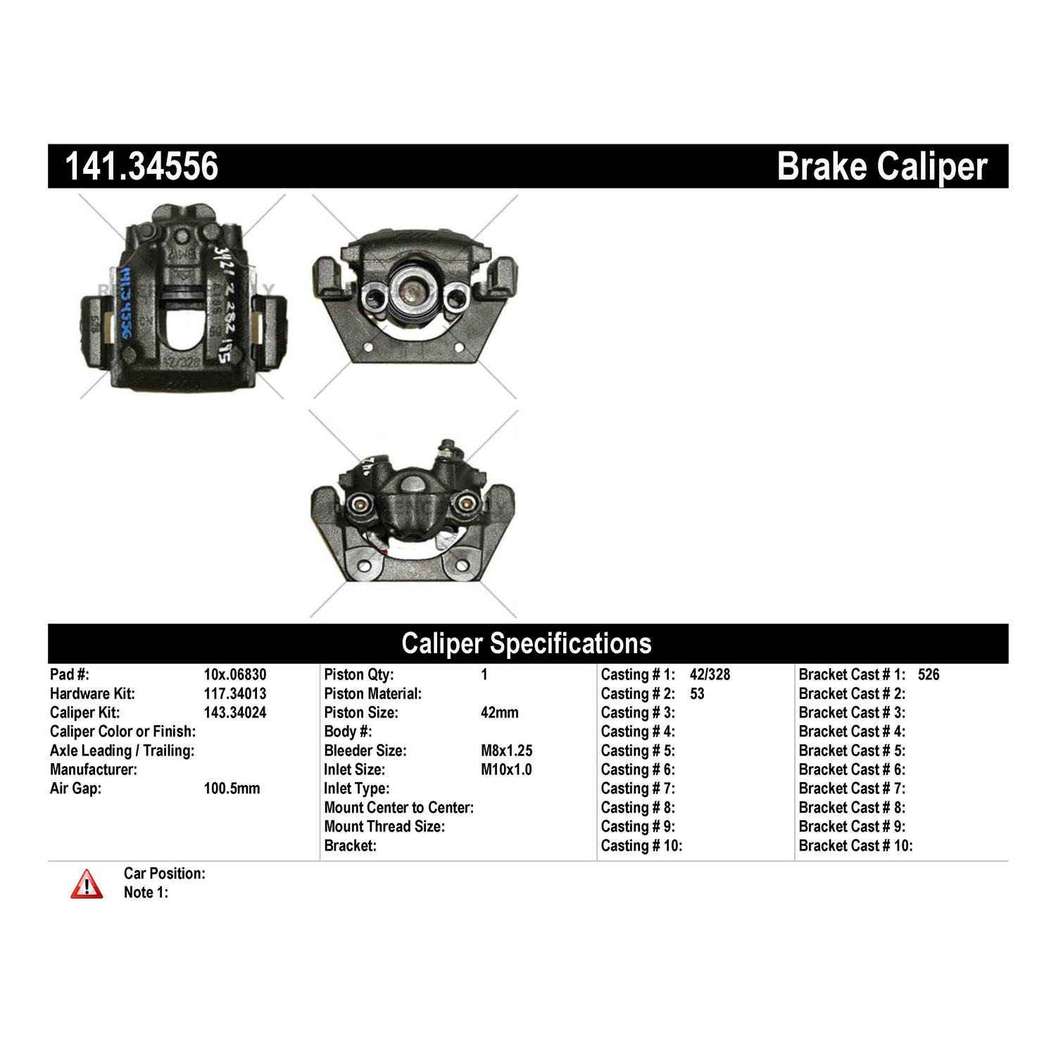 StopTech Semi-Loaded Brake Caliper 141.34556