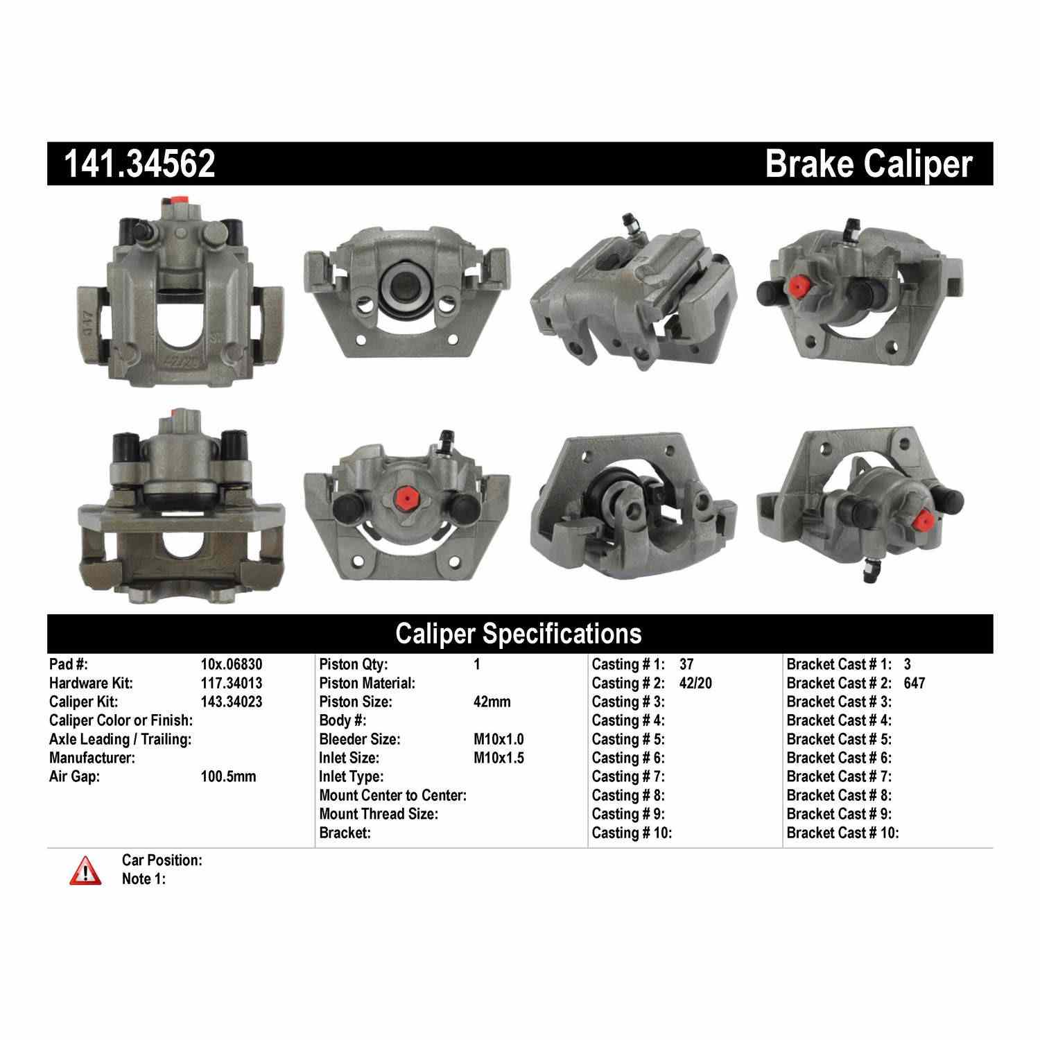 StopTech Semi-Loaded Brake Caliper 141.34562